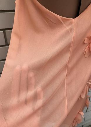 Персиковая блузка с аппликацией цветов  topshop 8