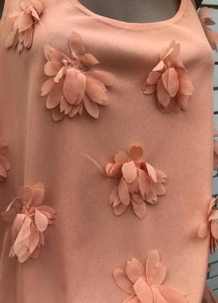 Персиковая блузка с аппликацией цветов  topshop 7