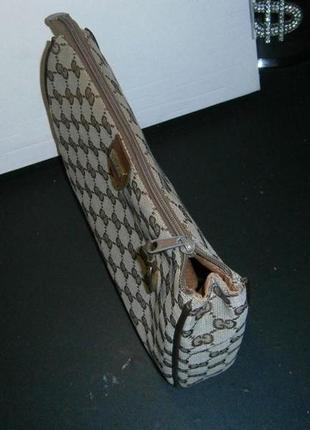 Vintage gucci toiletry bag canvas/leather trim оригинал 3