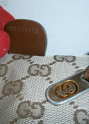 Vintage gucci toiletry bag canvas/leather trim оригинал 4
