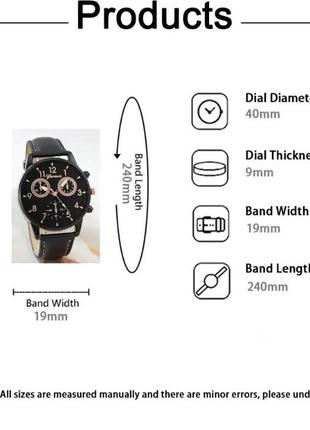 Подарунковий набір для чоловіків: наручний годинник з 4 стильними браслетами - діам. 4 см, довж. 24 см, шир рем 2 см, без коробки.7 фото