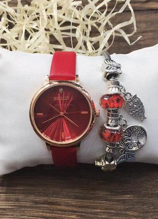 Наручные часы - в стиле bolun (красные)