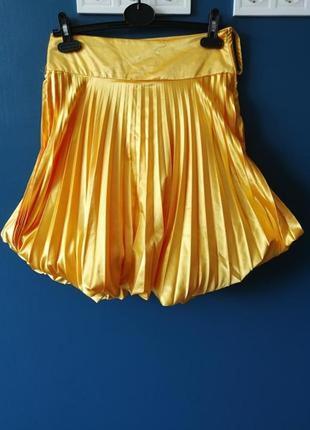 Жёлтая пышная юбка солнцеклёш. 38, 40 размер1 фото