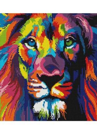 Алмазная мозаика "радужный лев"1 фото