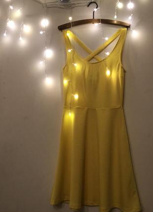 Летнее жёлтое платье h&m