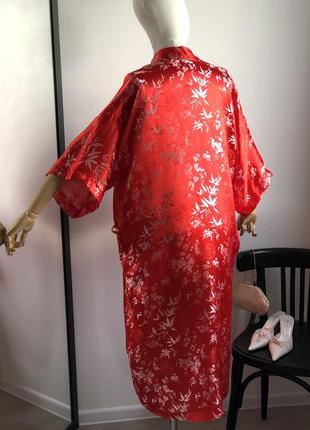 Шелковый красный халат кимоно3 фото