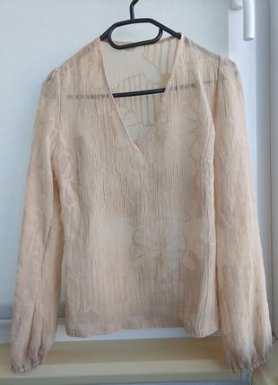 Прозрачная блуза с тиснением1 фото