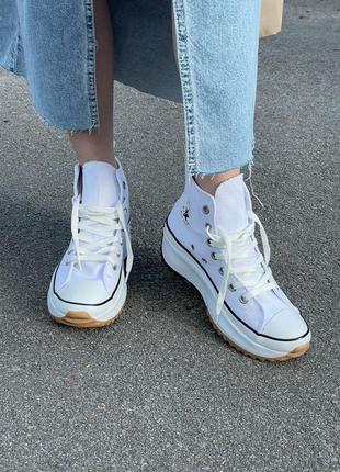 Кроссовки кеды converse run star hike high top white2 фото