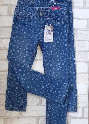 Джинси,джинси для дівчинки,джинси в сердечки1 фото
