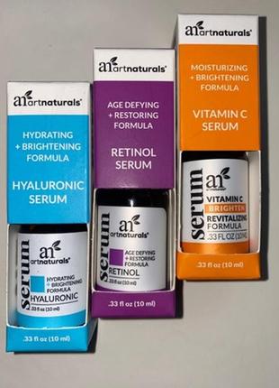 Ретинолова сиворотки! artnaturals вітамін с ! гіалуронка, саліцилова, колаген!