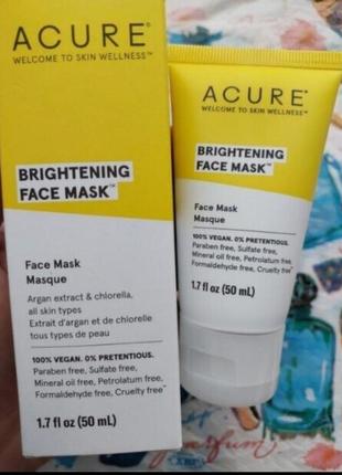 Освітлювальна косметична маска для обличчя ак'юр органікс acure brightening beauty face mask, сша, 501 фото