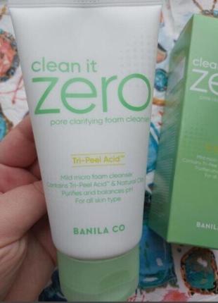 Очищувальна пінка для вмивання banila co clean it zero pore clarifying foam cleanser1 фото