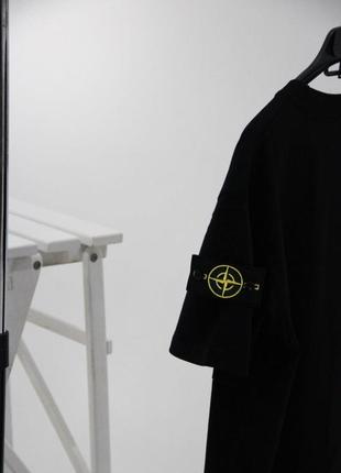 Футболка stone island premium quality черная мужская / женская8 фото