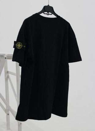 Футболка stone island premium quality черная мужская / женская2 фото