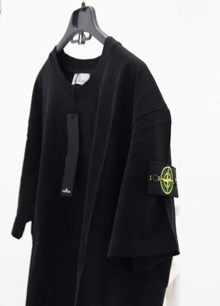 Футболка stone island premium quality черная мужская / женская3 фото