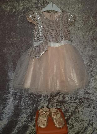 Платье в год! набор платье с сумочкой и пинетки1 фото