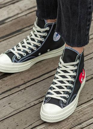 Женские высокие кеды convers x  comme des garçons play3 фото