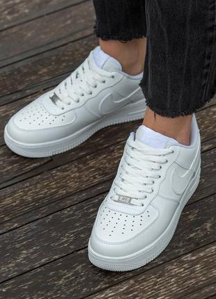 Женские кожаные кроссовки nike air force 1 premium #найк