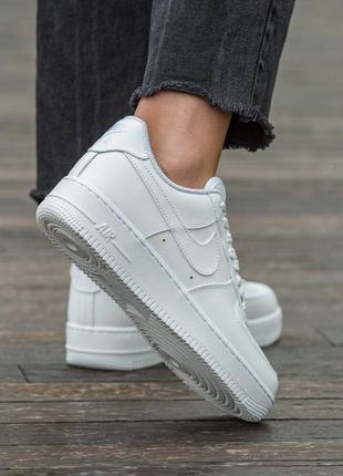 Женские кожаные кроссовки nike air force 1 premium #найк6 фото