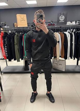 Брендовий чоловічий костюм/якісний костюм hugo boss в чорному кольорі на кожен день
