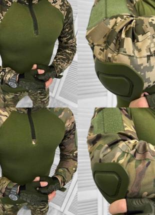 Військова тактична бойова сорочка-убакс налокітниками пиксель5 фото