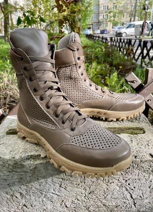 Берці літні тактичні чоловічі шкіряні 36-47р черевики військові армійські наявність з натуральної1 фото