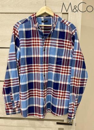 Сорочка sandstone by m&co оригінал oxford check long sleeve shirt нова