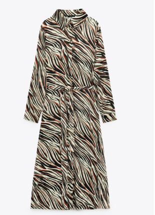 Трендова сукня - сорочка міді zara розмір s6 фото