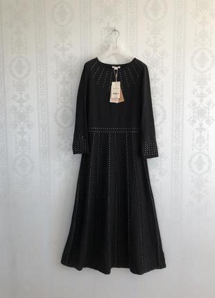 Новое качественное черное трикотажное платье миди monsoon1 фото