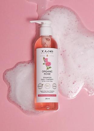 Шампунь для щоденного догляду за будь-яким типом волосся t-lab organic rose 250 мл