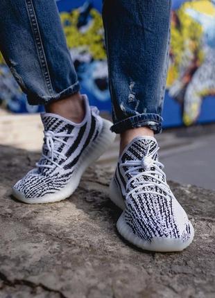 Adidas yeezy 350 v2 zebra мужские кроссовки топ качества.2 фото