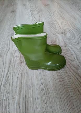 Зелені  резинові чоботи/ взуття дитяче на дощ