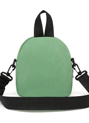 Маленькая женская сумочка через плечо, сумочка для девушек, зеленая, размер сумки 15*15*7 см, 2 кармана снаружи10 фото