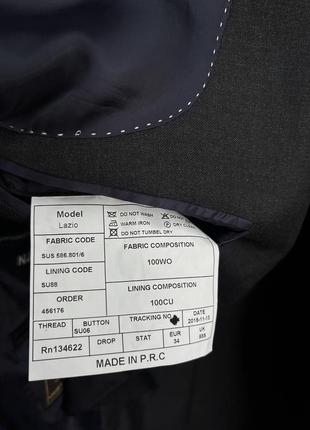 Suitsupply классический шерстяной тёмно-серый пиджак большего размера 589 фото