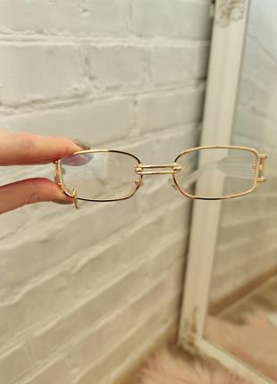 Окуляри очки хайпові унісекс 90-ті тренд іміджеві прозорі комп'ютерні "0" нові з кільцем5 фото