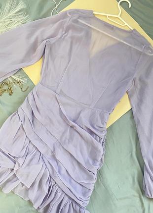Шикарна шифонова сукня міні сукня плаття з рюшами плаття з драпіровкою6 фото
