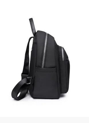 Рюкзак жіночий міський чорний із нейлонової тканини3 фото