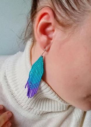 Серьги из чешского бисера