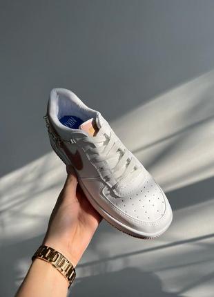 Кросівки nike air force 1 low white/peach.9 фото