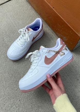 Кросівки nike air force 1 low white/peach.3 фото