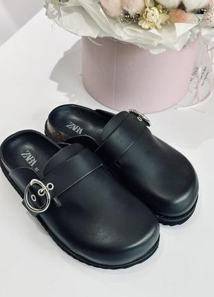 Кожаные лоферы zara 4