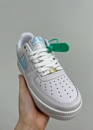 Кроссовки nike air force 1 low white/blue reflective9 фото