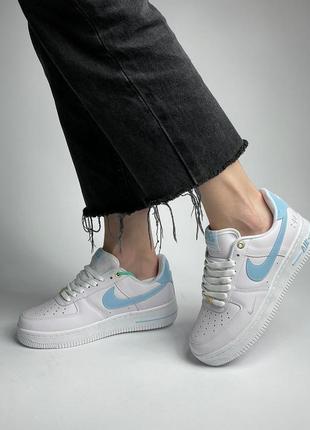 Кроссовки nike air force 1 low white/blue reflective