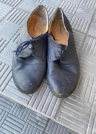 Туфлі жіночі шкіряні темно-сині