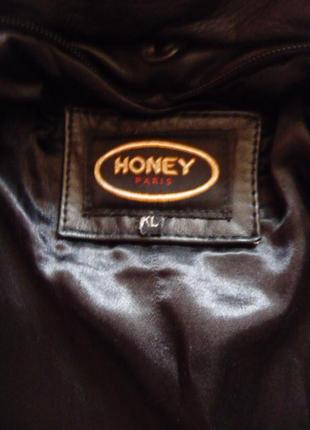 Большая утеплённая кожаная мужская куртка honey. франция. лот 6174 фото