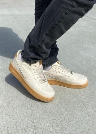 Кроссовки nike air force 1 low beige/brown.