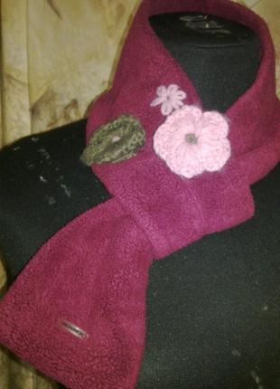 Кашеміровий шарф-петля з квіточками, німеччина1 фото