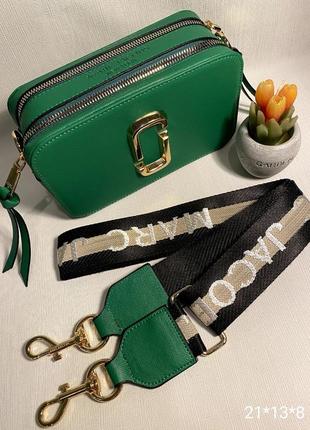 Жіноча сумка екошкіра сумка через плече з екошкіри туреччина в стилі mark jacobs в стилі марк якобс джейкобс зелена1 фото