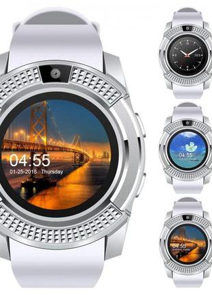 Умные смарт-часы smart watch v8. цвет: белый