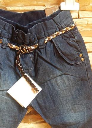 Утеплені джинси-джоггеры/штани zara/зара на 3-6 місяців (розм.68)5 фото
